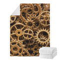 Steampunk Brass Cogs And Gears Print Blanket