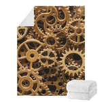 Steampunk Brass Cogs And Gears Print Blanket