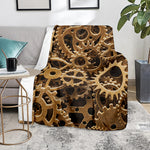 Steampunk Brass Cogs And Gears Print Blanket