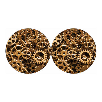 Steampunk Brass Cogs And Gears Print Car Coasters