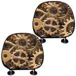 Steampunk Brass Cogs And Gears Print Car Headrest Covers