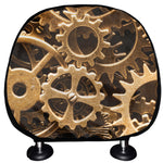 Steampunk Brass Cogs And Gears Print Car Headrest Covers