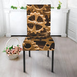 Steampunk Brass Cogs And Gears Print Dining Chair Slipcover