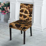 Steampunk Brass Cogs And Gears Print Dining Chair Slipcover