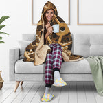 Steampunk Brass Cogs And Gears Print Hooded Blanket