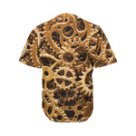 Steampunk Brass Cogs And Gears Print Men's Baseball Jersey