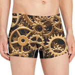 Steampunk Brass Cogs And Gears Print Men's Boxer Briefs