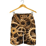 Steampunk Brass Cogs And Gears Print Men's Shorts