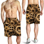 Steampunk Brass Cogs And Gears Print Men's Shorts