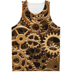 Steampunk Brass Cogs And Gears Print Men's Tank Top