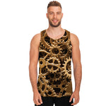 Steampunk Brass Cogs And Gears Print Men's Tank Top