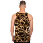 Steampunk Brass Cogs And Gears Print Men's Tank Top