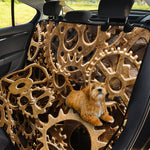 Steampunk Brass Cogs And Gears Print Pet Car Back Seat Cover