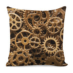 Steampunk Brass Cogs And Gears Print Pillow Cover