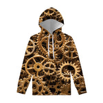 Steampunk Brass Cogs And Gears Print Pullover Hoodie