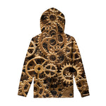 Steampunk Brass Cogs And Gears Print Pullover Hoodie