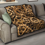 Steampunk Brass Cogs And Gears Print Quilt