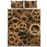 Steampunk Brass Cogs And Gears Print Quilt Bed Set