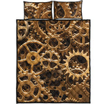Steampunk Brass Cogs And Gears Print Quilt Bed Set