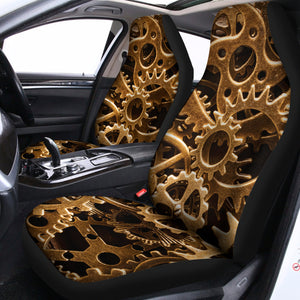 Steampunk Brass Cogs And Gears Print Universal Fit Car Seat Covers