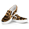 Steampunk Brass Cogs And Gears Print White Slip On Sneakers