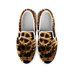 Steampunk Brass Cogs And Gears Print White Slip On Shoes