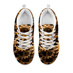 Steampunk Brass Cogs And Gears Print White Sneakers