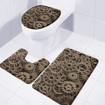 Steampunk Brass Gears And Cogs Print 3 Piece Bath Mat Set