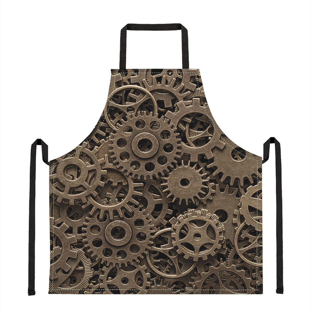 Steampunk Brass Gears And Cogs Print Apron