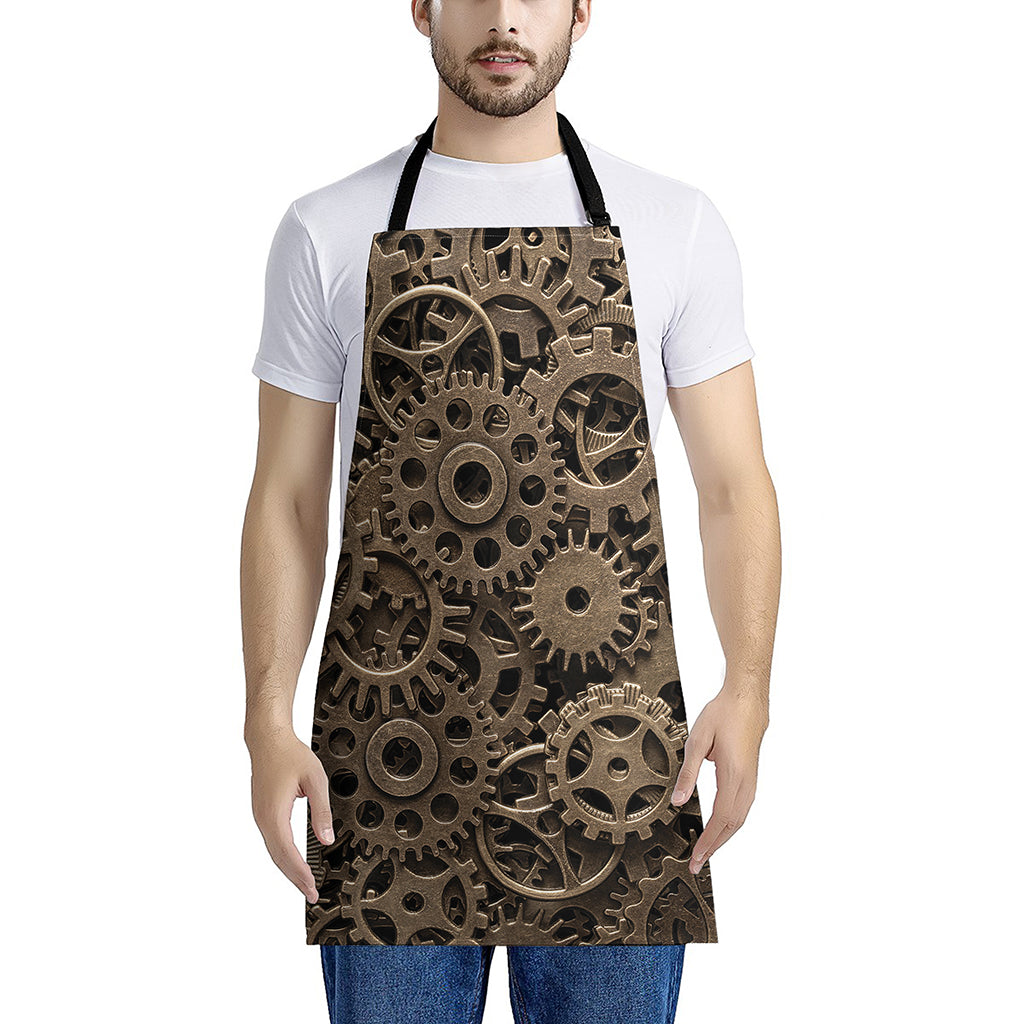 Steampunk Brass Gears And Cogs Print Apron