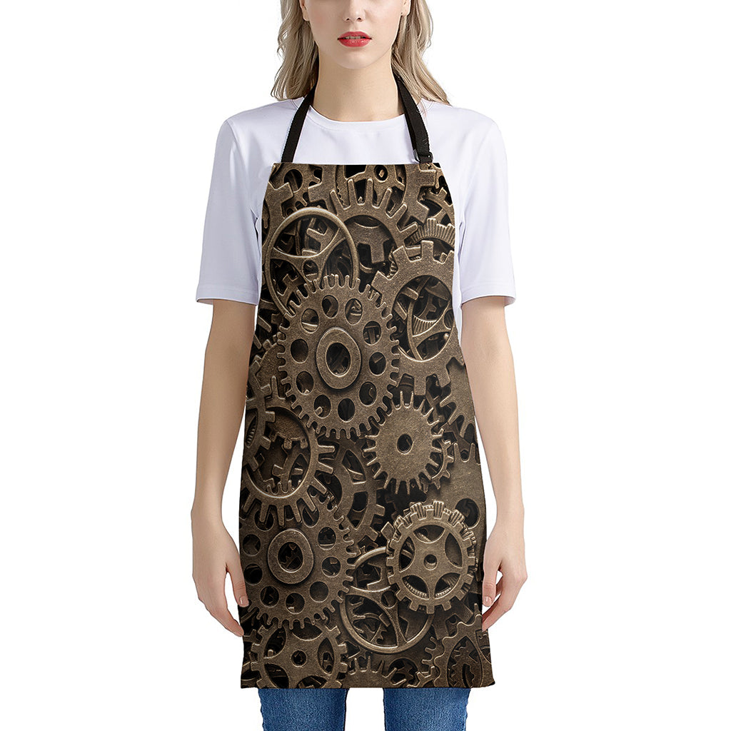 Steampunk Brass Gears And Cogs Print Apron