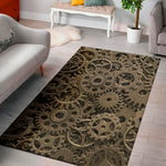 Steampunk Brass Gears And Cogs Print Area Rug