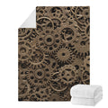 Steampunk Brass Gears And Cogs Print Blanket
