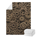 Steampunk Brass Gears And Cogs Print Blanket