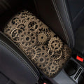 Steampunk Brass Gears And Cogs Print Car Center Console Cover