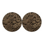 Steampunk Brass Gears And Cogs Print Car Coasters