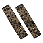 Steampunk Brass Gears And Cogs Print Car Seat Belt Covers