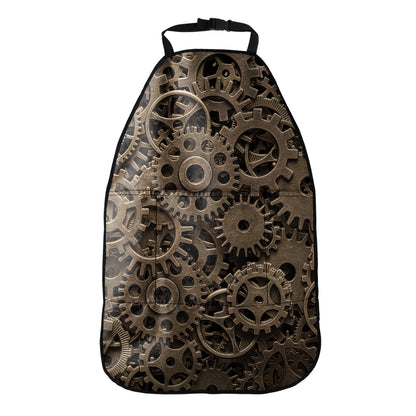 Steampunk Brass Gears And Cogs Print Car Seat Organizers