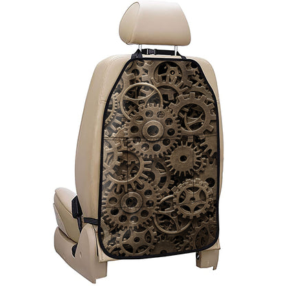 Steampunk Brass Gears And Cogs Print Car Seat Organizers