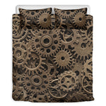 Steampunk Brass Gears And Cogs Print Duvet Cover Bedding Set