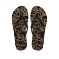 Steampunk Brass Gears And Cogs Print Flip Flops