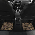 Steampunk Brass Gears And Cogs Print Front and Back Car Floor Mats