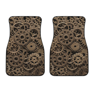 Steampunk Brass Gears And Cogs Print Front Car Floor Mats