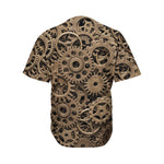 Steampunk Brass Gears And Cogs Print Men's Baseball Jersey