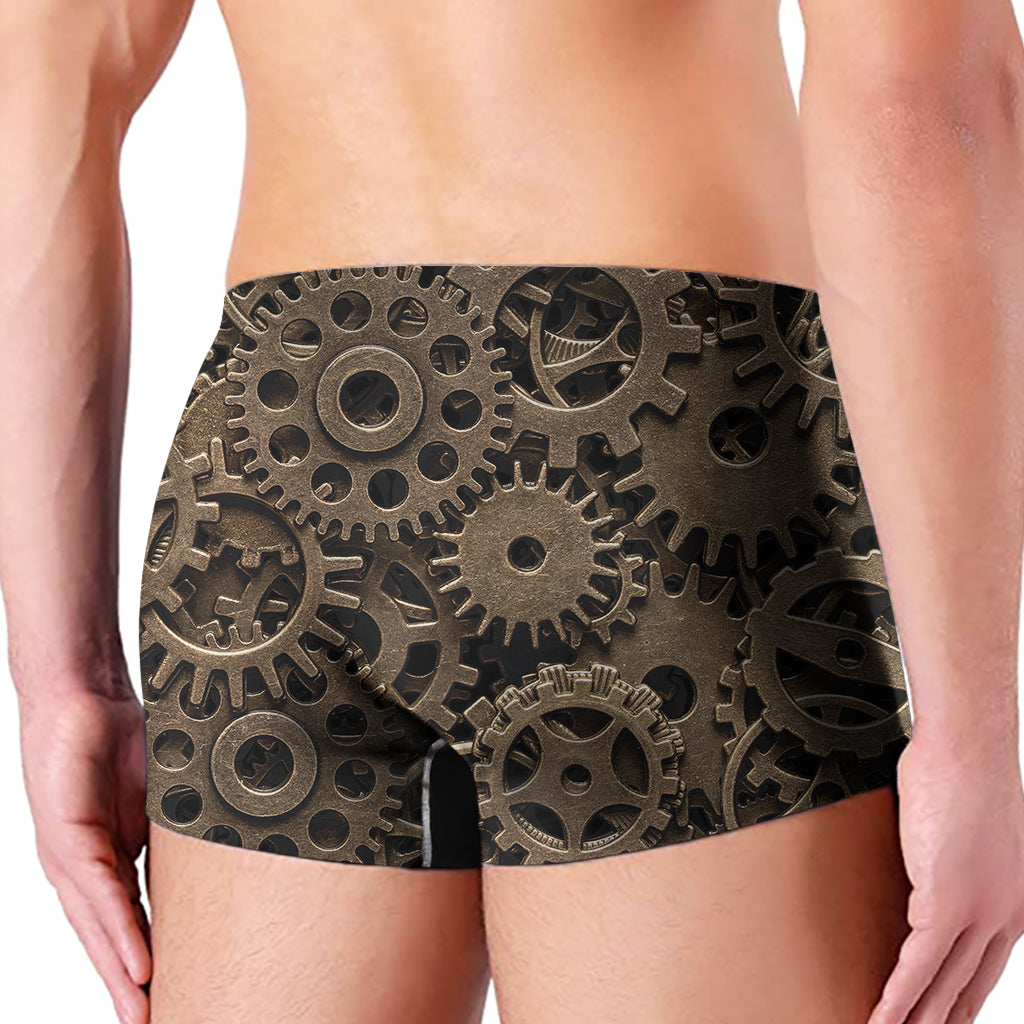 Steampunk Brass Gears And Cogs Print Men's Boxer Briefs