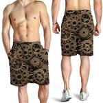 Steampunk Brass Gears And Cogs Print Men's Shorts