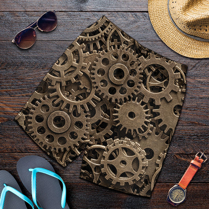 Steampunk Brass Gears And Cogs Print Men's Shorts