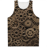 Steampunk Brass Gears And Cogs Print Men's Tank Top