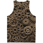 Steampunk Brass Gears And Cogs Print Men's Tank Top