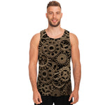 Steampunk Brass Gears And Cogs Print Men's Tank Top